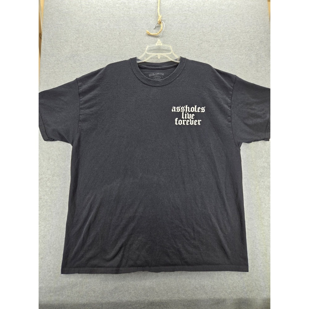 ASSHOL*S Live Forever Men's Short Sleeve Black Pullover‎ Logo T-Shirt 2XL